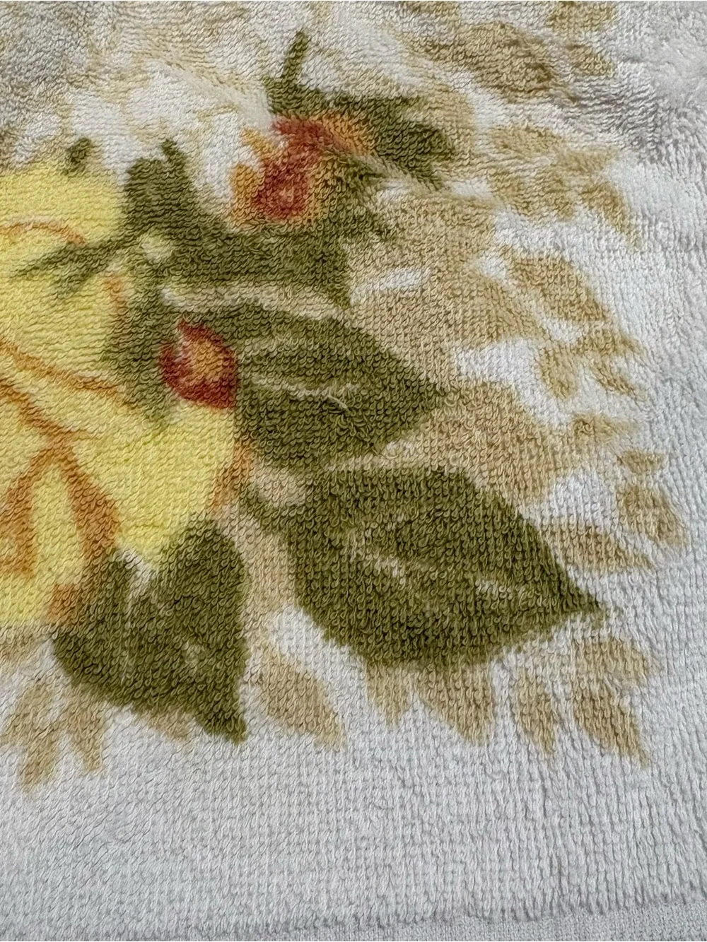 Vtg Cannon Floral Hand Towel Guest Towel Set Lot Of 3 1970s Fringe Yellow MCM